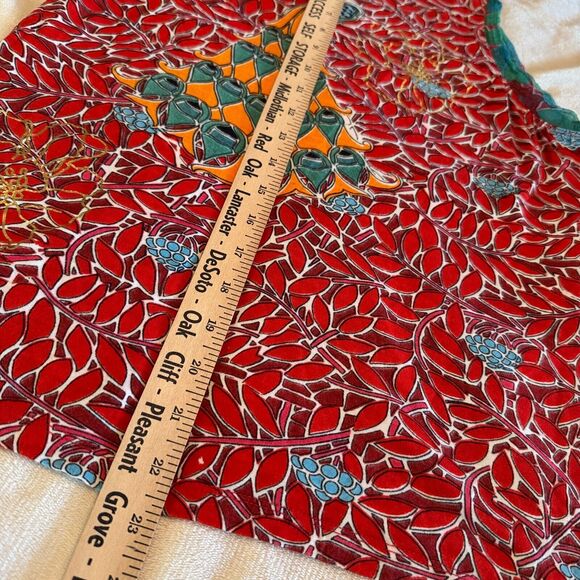 Indochine Colorful Blouse Embellished Sleeveless Top Tank sequins dragonfly Sz L - Picture 6 of 9